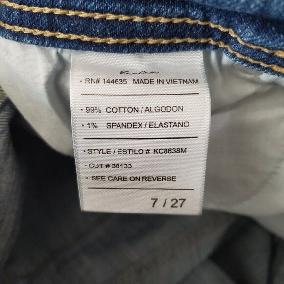 Kancan Ankle Crop Jeans Womens 7 27 Raw Hem Medium Wash Midrise Classic Stretch - Picture 7 of 12